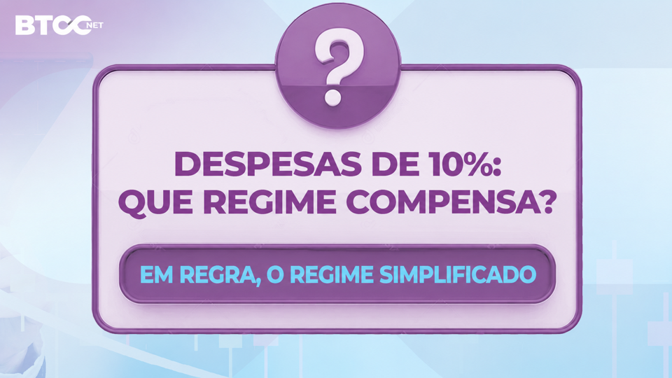Quiz: com despesas de 10%, em regra compensa o regime simplificado
